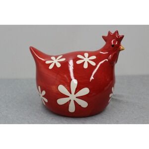 La Dolce Vita Hen Figurine Red Daisy Hen House Collection Farmhouse